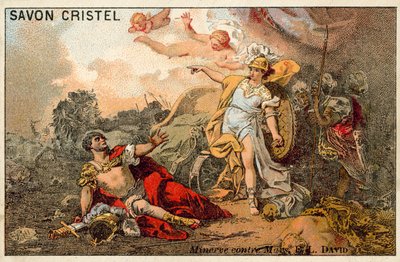 Le combat de Mars et Minerve (chromolitho) - Jacques Louis David